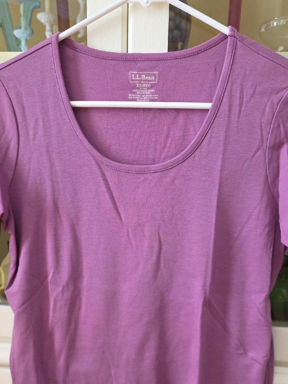 L.L. Bean Women’s Short-Sleeve Scoop Neck Tee — Mauve